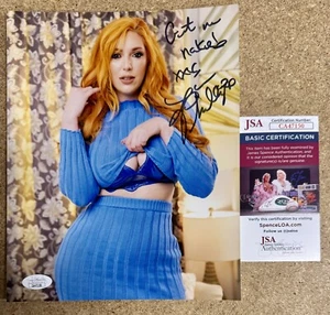 Modelo fotográfico 8x10 firmado por estrella de cine pelirroja adulta Lauren Phillips con certificado de autenticidad JSA - Imagen 1 de 1