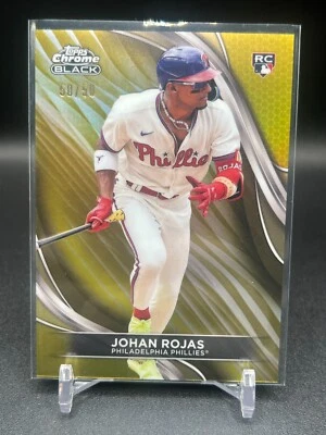 JOHAN ROJAS ~ 2024 Topps Chrome Black GOLD RC #50/50 BOOKEND - Image 1 of 2
