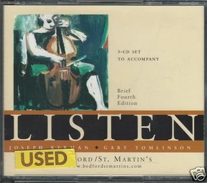 Listen by Gary Tomlinson and Joseph Kerman (2000, 3 CD Set Brief Fourth Edition) - Picture 1 of 2