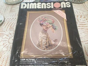 Dimensions Needlepoint Canvas Lady Victoria Kit Ribbon Embroidery - Picture 1 of 9