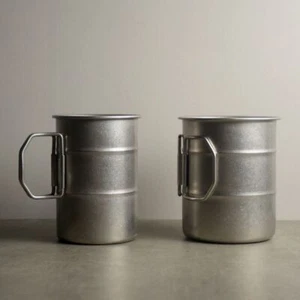 Outdoor Drinking Cup Coffee Mug Folding Handle Stainless Steel Camping Mug - Picture 1 of 12
