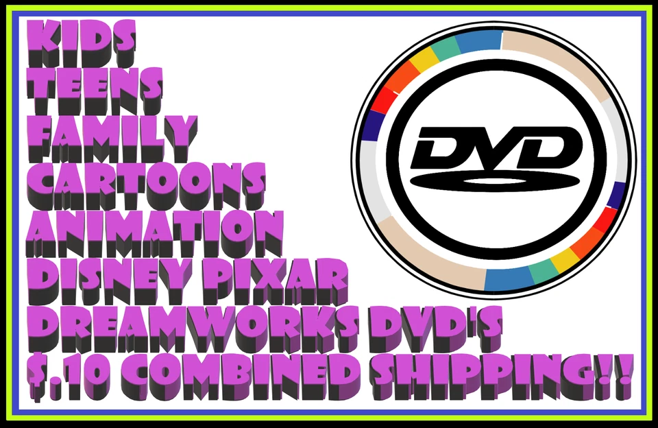 DVD DISCS - Pick & Choose Kids Teens Family Cartoons Animation + $.10 Combo/Ship - Image 1 of 1