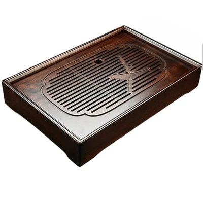 Luxury Chinese Kung Fu Gongfu Tea Tray Hard Bamboo Server Tray For 1-3 People - Image 1 of 4