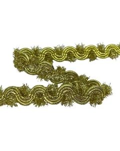 Passamaneria Serpentina Filamenti Sfrangia Oro Lurex Lamè Alto 1,5 Cm FL-001 - Imagen 1 de 4
