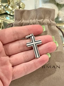 David Yurman Men's Large Cross Pendant for Necklace in .925 Sterling Silver - Picture 1 of 2