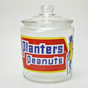 Vintage Planters Peanuts Glass Counter Display Jar w/ Lid 10" - Picture 1 of 8