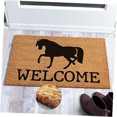Funny Coir Welcome Horse Monogram Doormat - Personalized Home Decor - Non Slip  - Image 1 of 4