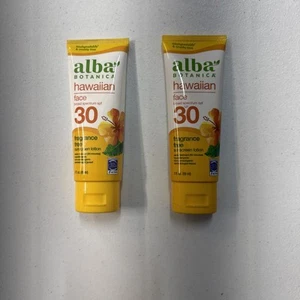 (2) Alba Botanica Hawaiian Fragrance Free Sunscreen Lotion SPF 30 Hypoallergenic - Picture 1 of 2