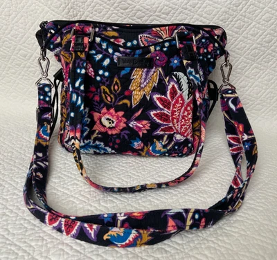 Vera Bradley Foxwood Mini Glenna Satchel Shoulder Crossbody Purple Pink Red Blue - Image 1 of 4