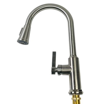 Signature Hardware 448179 Greyfield 1.8 GPM Kitchen Faucet - Stainless Steel - Image 1 of 4