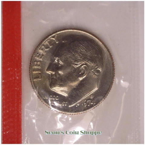1974 D Roosevelt Dime 10C Unc BU from Mint Set in Wrap Denver Free Shipping! Cover