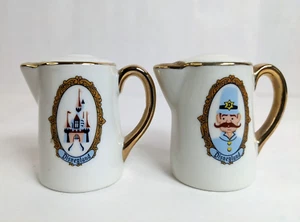 Vintage Disneyland Victorian Lady Castle Cop Pitcher Salt Pepper Shaker Disney - Picture 1 of 9
