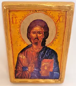 Jesus Christus seltener Berg Athos griechisch-orthodoxe Ikonenkunst auf Holz ICXCNIKA 1104ath - Bild 1 von 5