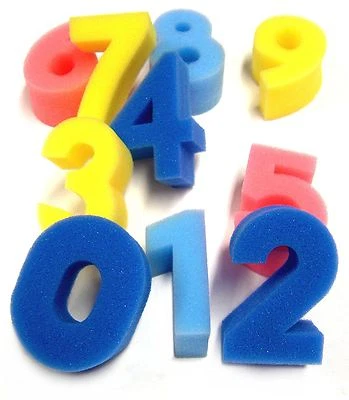 10 FOAM NUMBERS SPONGES 0 - 9 CHILDRENS POSTER PAINTING DABBERS BATHTIME FUN mb - Image 1 of 4
