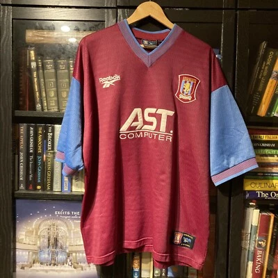 1997-98 Aston Villa Home Vintage Reebok Football Shirt Kit Jersey AST   - Image 1 of 4