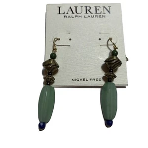 NWT Lauren Ralph Lauren 2” Green Bali Drop Earrings X430 - Picture 1 of 4