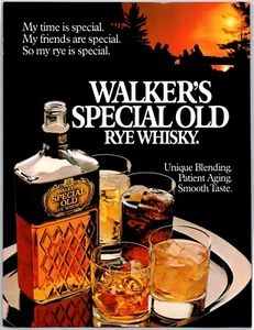 PRINT AD Walkers Special Old Rye Whisky 1984 Canada - Picture 1 of 1