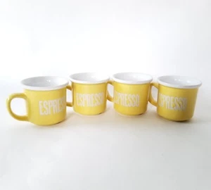 4 Stokes gelb Espressotassen vier mit Griffen weiß - Bild 1 von 4
