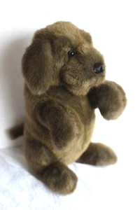 16" Folkmanis Sitting Up Begging Brown Dog Hand Puppet (AA) - Picture 1 of 6