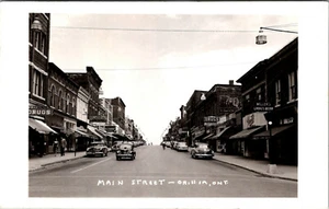 ORILLIA, ONTARIO CANADA - CALLE PRINCIPAL OCUPADA - FARMACIA - ANTIGUA POSTAL CON FOTO REAL - Imagen 1 de 2