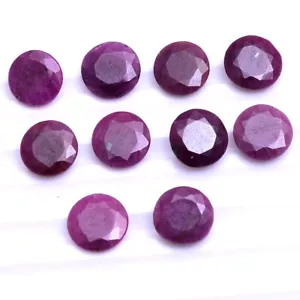 10 Pcs Natural Ruby Huge Round Cut 10mm Untreated Loose Gemstones Wholesale Lot - Picture 1 of 4