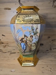 Bernardaud Limoges France 24K Gold Hand Painted Porcelain Vase 12" Napoleon K879 - Picture 1 of 8
