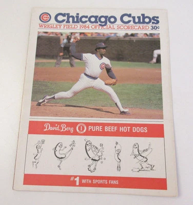VINTAGE 1984 CHICAGO CUBS VS PITTSBURGH PIRATES OFFICIAL SCORECARD NEAR MINT  - Image 1 of 4