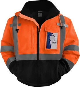 Reflective Jacket, Waterproof Hi Vis Jackets for Men Security, Class 3 High Visi - Picture 1 of 12