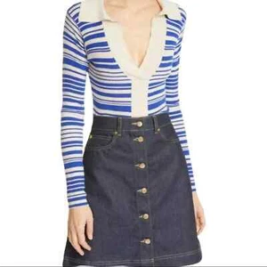 REMAIN Birger Christensen Joy Stripe Sweater In Total Eclipse Comb 38 NWT - Picture 1 of 6