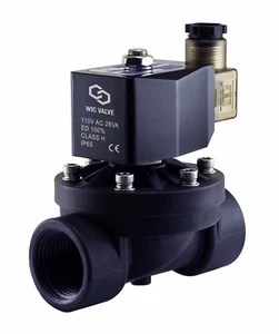 1" Inch Plastic Zero Differential Electric Solenoid Water Process Valve 110V AC - Picture 1 of 5