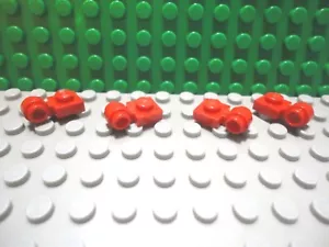 Lego 4 Red 1x1 plate with light clip NEW - Picture 1 of 1