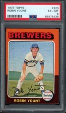 1975 Topps #223 Robin Yount Rookie PSA 6 HOF RC Milwaukee Brewers Baseball Card