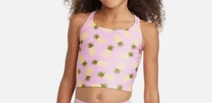 Girls' Pineapple Fruit Print Midkini Swimsuit Top size XL (14) Cat & Jack - Picture 1 of 3