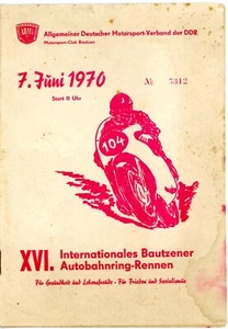 Rennprogramm INTERNAT. BAUTZENER AUTROBAHNRING-RENNEN von 1970 Motorsport (P103 - Picture 1 of 3
