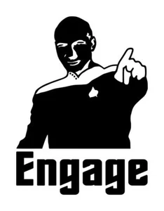 Calcomanía Star Trek Picard Engage #1 elige tamaño, color - Imagen 1 de 3