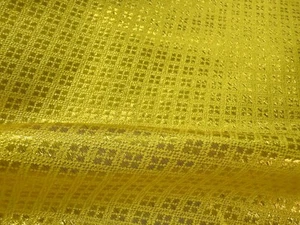 GELBER DIAMANT METALLIC BLING BROKAT STOFF HANDWERK DRAPIERUNG TISCHDECKE ROCK 45" - Bild 1 von 3