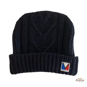 Auténtico Louis Vuitton Negro 100% Lana Gorro Sombrero Cable Tejido Gorra M75377 -JH0134 - Imagen 1 de 12