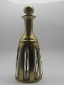 Vintage Messing & Glas Dekanter, Mid Century Modern 4 Pfund 1 Unze mit Deckel 11,75 Zoll - Bild 1 von 6