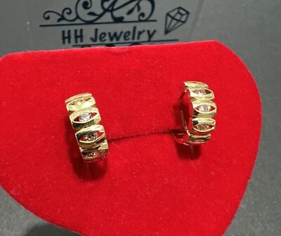 Серьги-клипсы из желтого золота 18 карат сглаз - Изображение 1 из 4