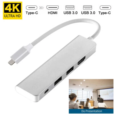 Type C USB-C 4K HDMI USB 3.0 4 in 1 Hub Adapter Cable For Apple Macbook Series - Image 1 of 4