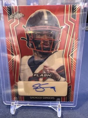 Spencer Sanders 🔥2022 Leaf Flash  1/1 Red Flood Super Prizm Auto💎 - Image 1 of 4