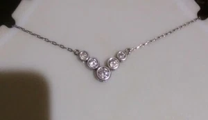 Vintage Sterlingsilber 925 3 Ravioli Aurora Kristall Halskette 16" schön - Bild 1 von 12