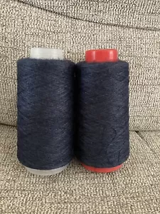 50% silk, 50% linen yarn - Lot of 2 cones - 170g - Navy Blue - Picture 1 of 4