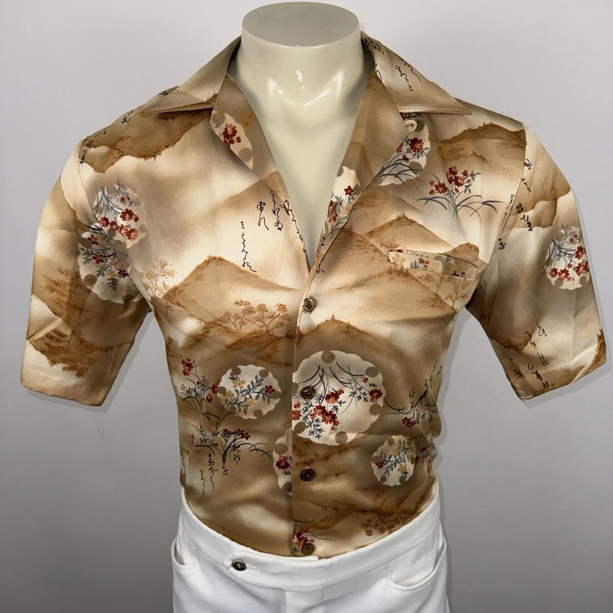 Summer/Beach Polyester Vintage Casual Shirts for Men for sale | eBay