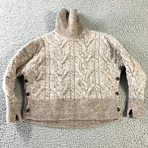 Rag & Bone Sweater Womens XXS Beige Nora Cable Knit Turtle Neck Merino Wool - Picture 1 of 8
