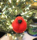 Handmade Needle Felted Chubby Bird Clip On Christmas Ornament