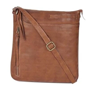 Leather Crossbody Bags for Women - Ladies Sling Handbags - Medium Light Cognac - Picture 1 of 7