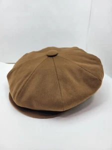 CITY SPORT LIGHT BROWN 100% CASHMERE APPLE NEWSBOY CAP ( IVY GOLF FLAT ) - Picture 1 of 6