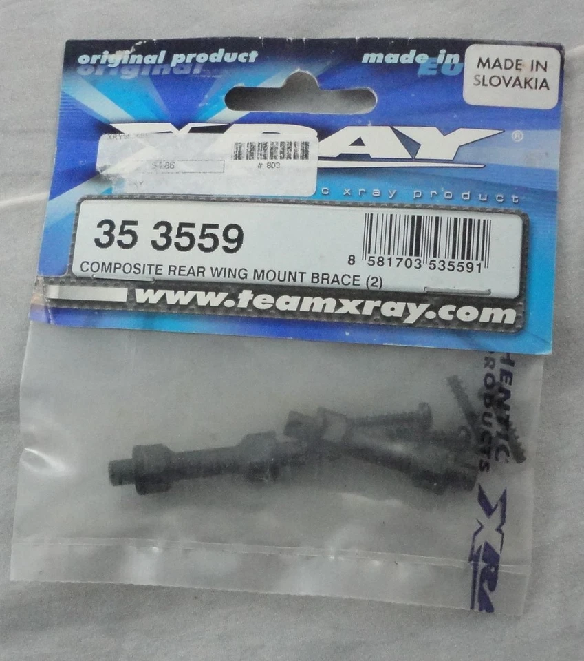 Team XRAY XB8 1/8th Buggy Composite Rear Wing Brace (2pcs) XRA353559 - Image 1 of 1