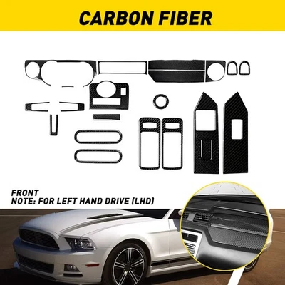 Adhesivo interior de fibra de carbono para Ford Mustang 2009-2013 cubierta central Foto 1 de 4